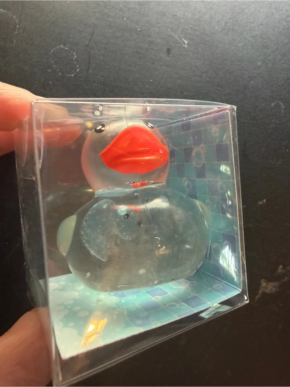New Squishy Duck Jellygems Blue Squeeze Toy 3+ Sensory Fidget Jelly Beads Inside